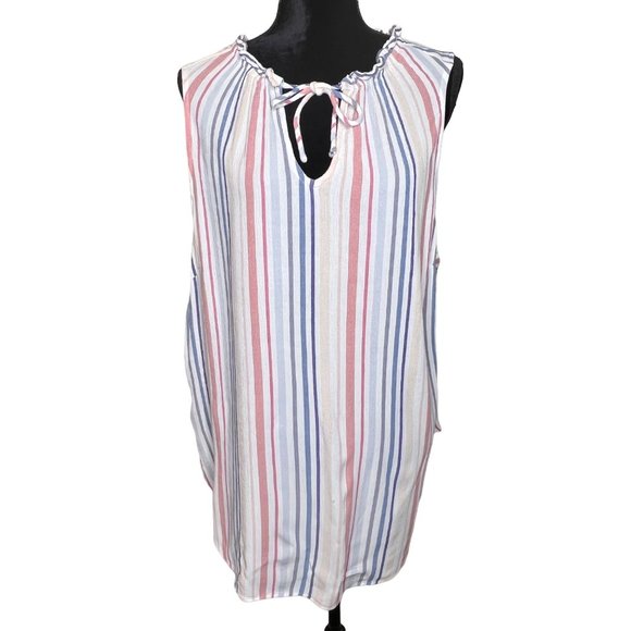 Torrid Ivory Stripe Pullover Sleeveless Tank Size 3 - Picture 2 of 15